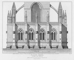 Roslyn Chapel, elevation of the east end, engraved by J. Roffe, 1811